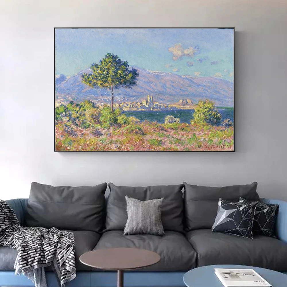 

Claude Monet ANTIBES VUE DU PLATEAU NOTRE-DAME Famous Canvas Art Paintings Impressionist Landscape Wall Art Canvas Prints Decor