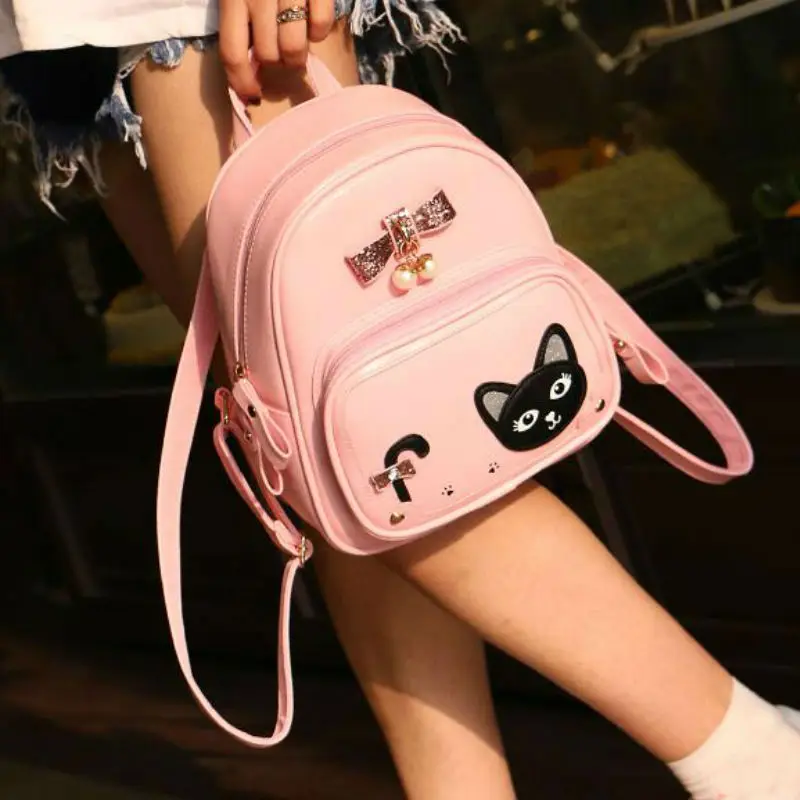 Lindo gato impresión escuela Mochila mujer PU mochilas de cuero para adolescentes 2018 divertida caliente hombro Mochila WM213Z Lindo gato impresión escuela Mochila mujer PU mochilas de cuero para adolescentes 2018 divertida caliente hombro Mochila WM213Z