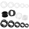 PAIR Acrylic Black&White Hollow Ear Tunnel Plugs Piercing Double Flared Earring Gauges Piercings 3mm-20mm For Unisex Jewelry ► Photo 3/6