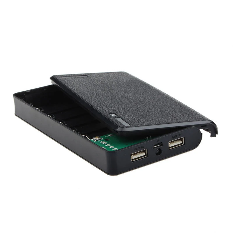 Портативное зарядное устройство с двумя USB портами 5 В 2 А 6x 18650 корпус