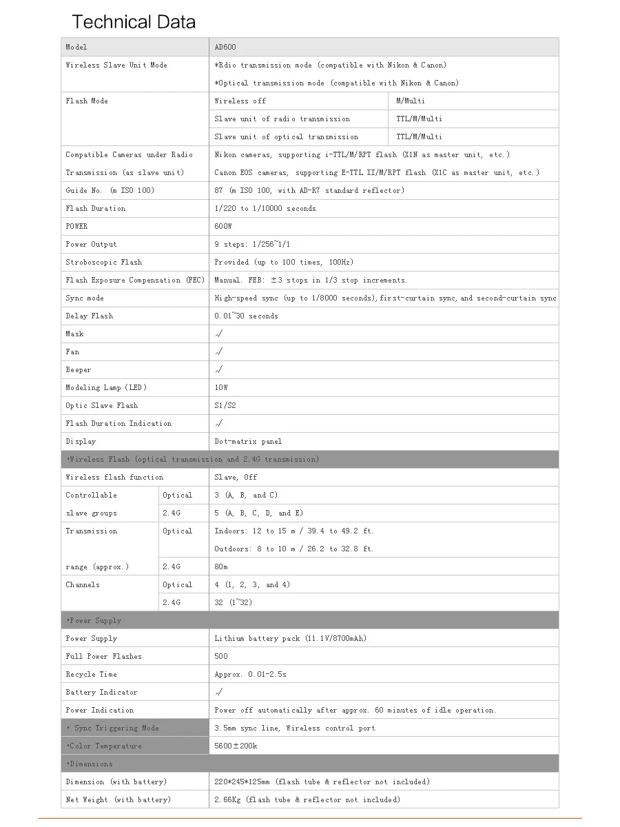 Внешняя вспышка Godox Wistro AD600BM Bowens Mount HSS 1/8000s с системой 2,4G X встроенный литий-ионный аккумулятор 8700 мАч сумка