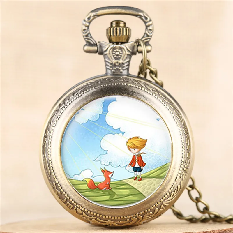 Alice in wonderland лиса и мальчик узоры мужские карманные часы мультфильм женские карманные часы с узором арабский цифровой кварцевые карманные