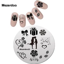 Imagem da arte do prego design criativo namorados namorada carimbar modelos da arte do prego manicure estênceis unha polonês ferramentas mezerdoo 25