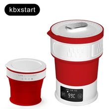 110 V-240 V складной сосуд сжатого Электрический Чайник походный чайник для воды Скрытая ручка Еда Класс силиконовый чайник-термос