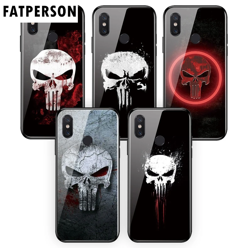 

Tempered glass terror design phone case For Xiaomi5 5s 5splus 6 6x 8 8lite 8se Skull MIX2 2s 3 MAX3 3Pro s2 Redmi5 5plus note5