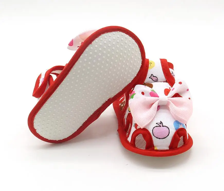 TELOTUNY новорожденных маленьких девочек летний бант, мягкая подошва малышей противоскользящая обувь сандалии V11556