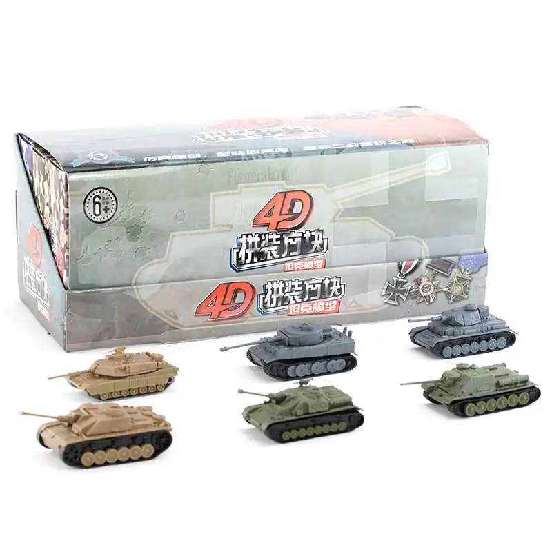 6 шт./компл. 1:100 4D в собранном виде Пластик Тигр танки Второй мировой войны Германия нам в Советском Союзе бак весы Блоки Модель игрушки - Цвет: original boxed