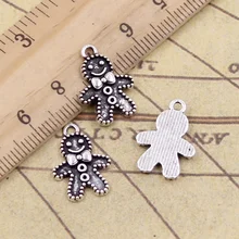 15 шт./лот, подвески, имбирный человек, печенье, Рождество, 18x12 мм, тибетские серебряные подвески, антикварные ювелирные изделия, сделай сам, ручная работа