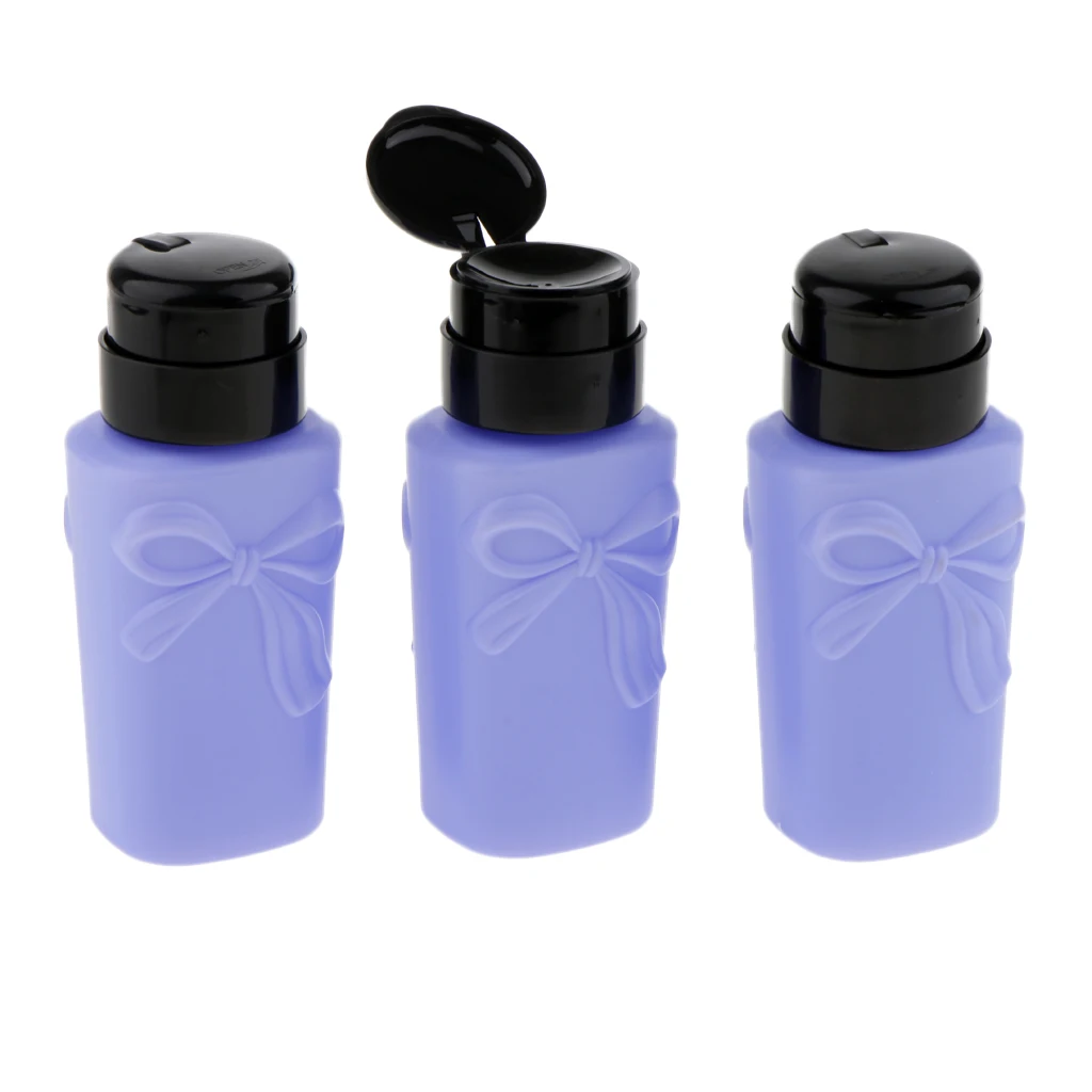 3 Pieces 230ml Nail Polish Remover Pump Dispensers Empty Plastic Bottle Cosmetic Empty Liquid Bottle Container