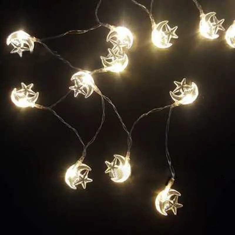

10 LED Eid Mubarak Light String Star Moon LED Decor Lights EID Party Supplies Ramadan Muslim Islam decor lamp Party lighting
