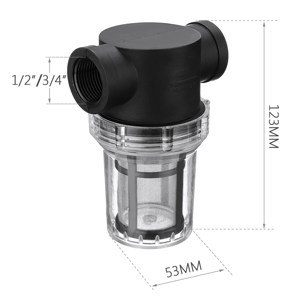

1Pcs Garden Pond 1/4inch 3/4inch Inline Mesh Strainer Water Pump Filter Irrigation High Flow Pipeline Filter