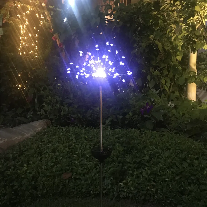 

2pcs 90LED Solar Power Garden Light Christmas Lights Outdoor Fireworks LED Lawn Lamp TN99