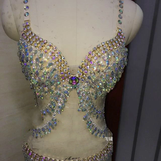 Женский танцевальный костюм DS gaga для выступлений на шесте с бриллиантами паба
