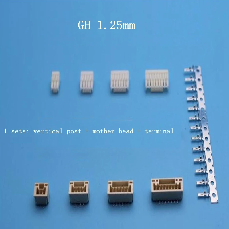 

5Set 1.25mm Spacing Locking GH Connector Patch SMT Vertical Mount Instead of JST A1257 Connector 2-10 PIN