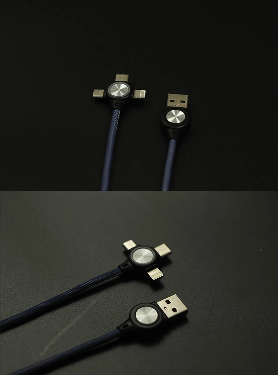 NOHON Fast Charging Sync Data Cable Lighting For iPhone 8 X Plus 3 in 1 LED Micro USB Type-C For Xiaomi Huawei USB Charge Cables (14)