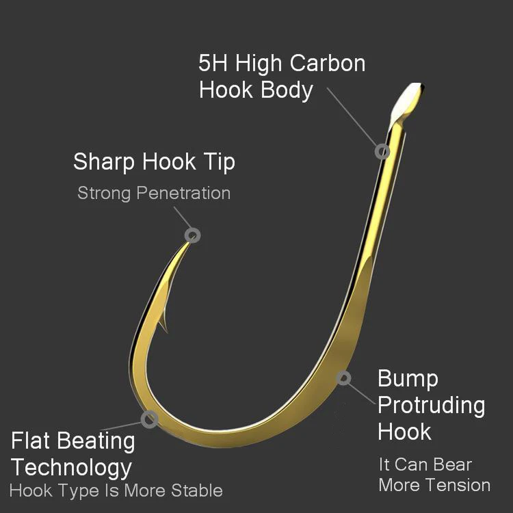 500 шт./партия рыболовный крючок объемная туша Золотая Ручная шлифовка Высокоуглеродистая сталь колючая гигантская карповая Рыба Крючки Япония Pesca Gamakatsu