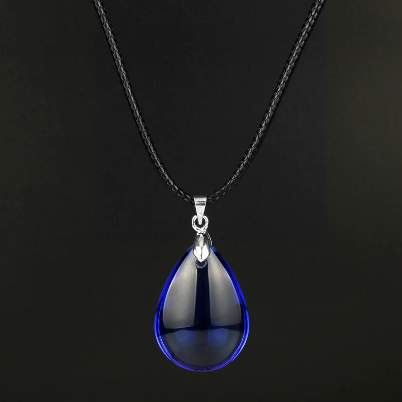 

Birthstone Natural Water Drop Pendant Necklace Purple Quartz Gem Stone Crystal Charm Necklace For Women Fashion Jewelry