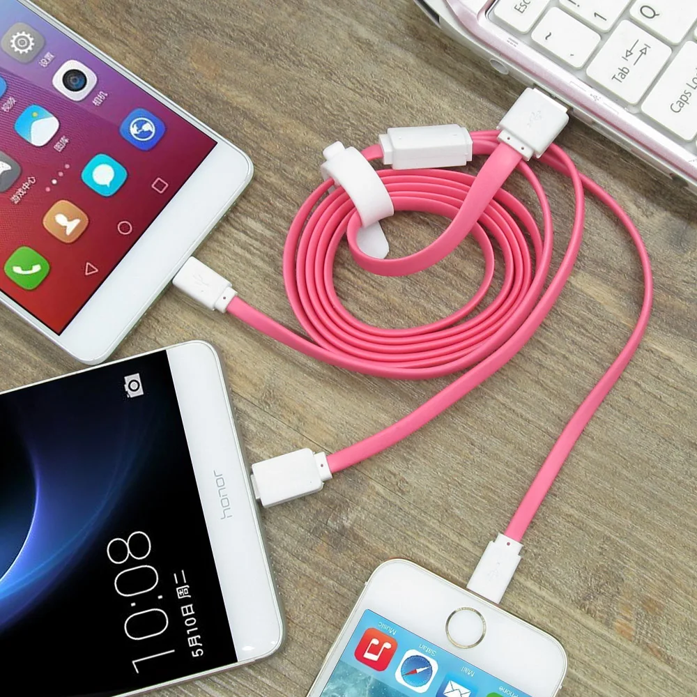 3 في 1 كابل يو اس بي المصغّر usb نوع C كابل ل فون 6 s 6 5 s 5 سامسونج هواوي P9 واحد زائد 3 2 1 شحن كابل بيانات
