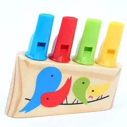 1 шт. Детские Красочные Panpipe Деревянный игрушка-свисток свистки детские музыкальные раннего Eduactional для развития интеллекта игрушечные