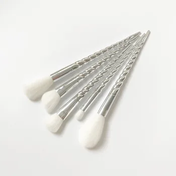 

Silver/Gold Make Up Brushes Set High Quality Synthetic Hair Blending Loose Powder Contour Unicorn Brow Brush Blush Makeup Tools