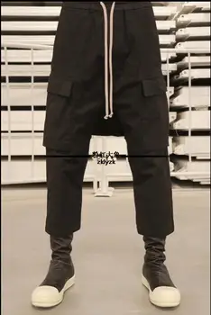 

27-42 2018 new men's clothing hair stylist casual harem pants street tide men's loose eight points pants plus size