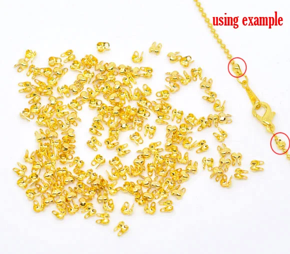 DoreenBeads медные калитки концевые гофрированные бусины шаровая цепочка золотого