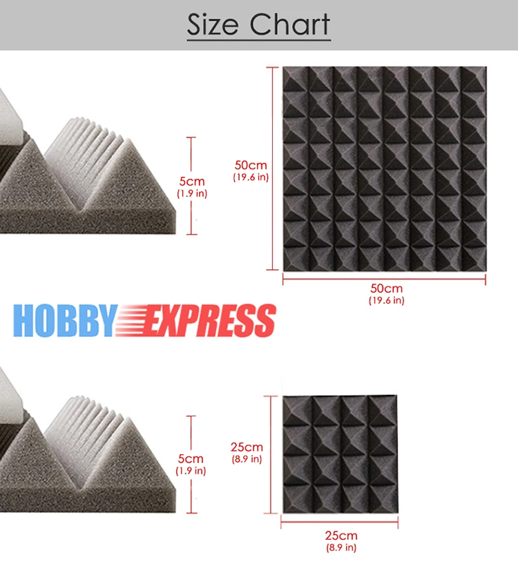 Arrowzoom 19 6x19 6x1 9 &quot/9 8x9 8x1 9&quot Pyramid Studio Foam звукоизоляция акустическая плитка панель 8
