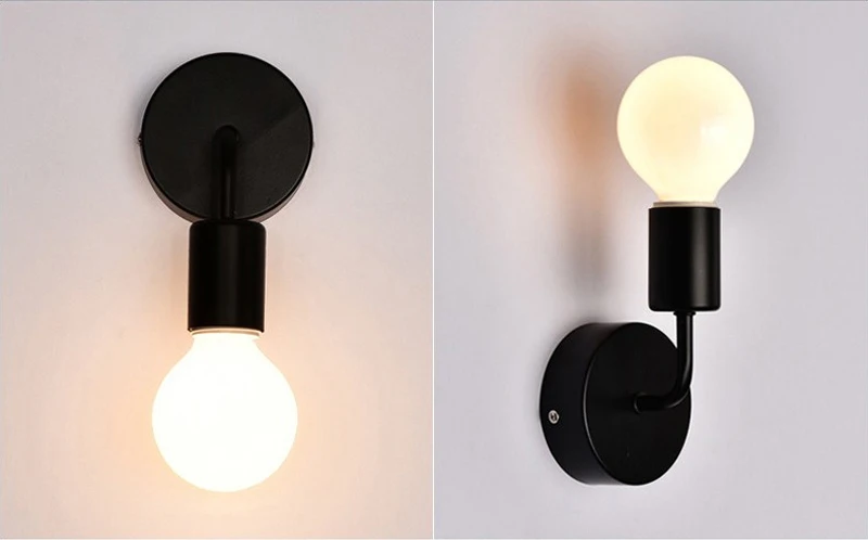 Luminária de Parede Moderna de Ferro Iluminação para Escada Estilo Nórdico Simples Elegante Cabeceira Quarto Cozinha Casa Ambientes Internos E27 10 Cheap Luminárias de parede