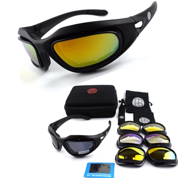 

Tactical Glasses C5 Polarized Sunglasses 4 lens Goggles Outdoor Hunting Shooting Goggles Hiking Climbing Sport Glasses
