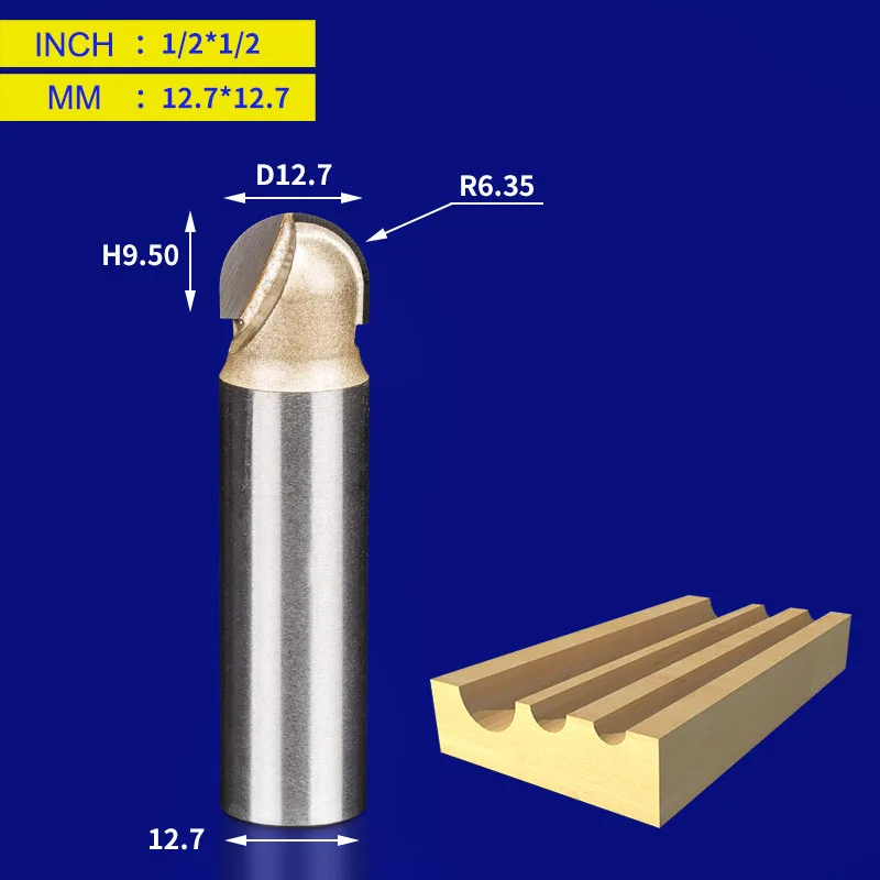 Tideway деревообрабатывающий Круглый Ковш бит вольфрам карбид профессиональный класс фрезы для дерева 1/2 1/4 дюйма хвостовик фрезы - Длина режущей кромки: Y00111