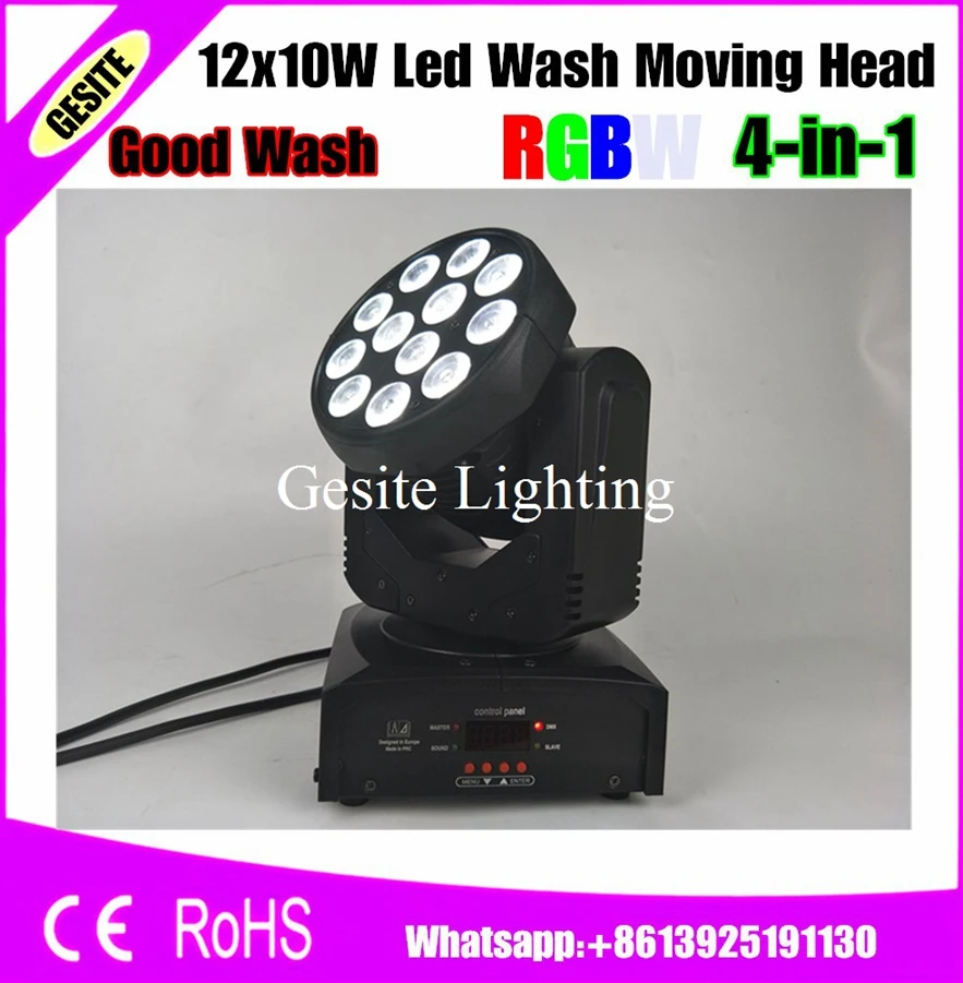 4 шт./лот 12 шт. * 10 Вт в 1 Cree Led движущаяся головка луч света 13/17 DMX каналы моющийся