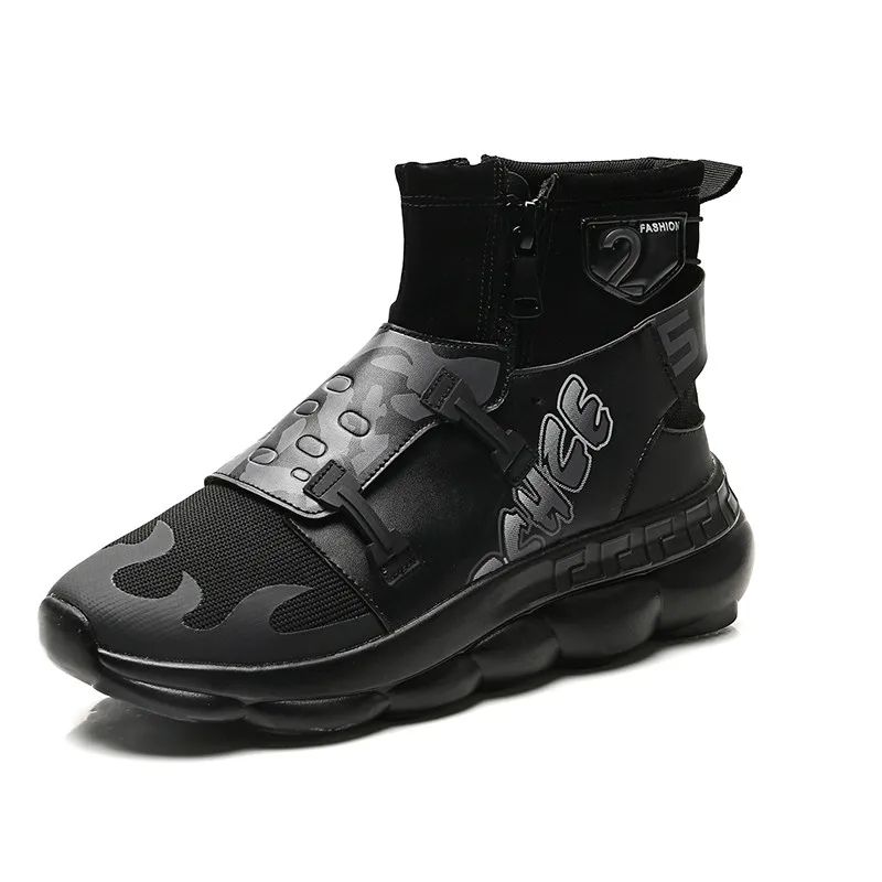 

Thestron Boots Men Fashion Male Shoes Black Blue Designer Luxury Footwear Ankle Boots Men Casual Shoes High Top Zipper Brand