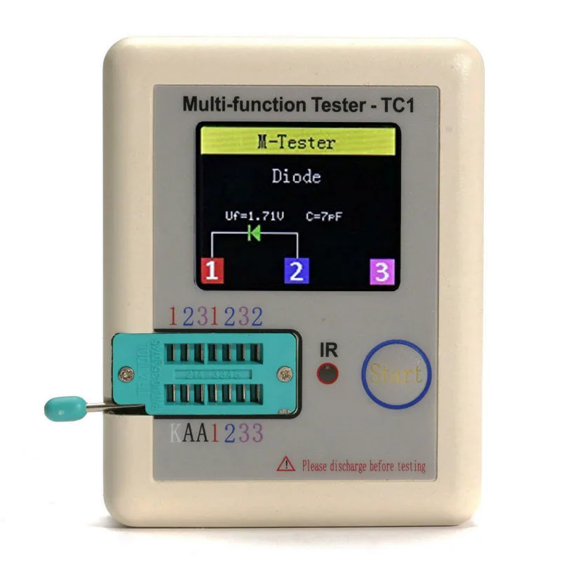 TFT диодный Триод измеритель емкости LCR ESR NPN PNP MOSFET TC1 3 5 &quotTFT muiltmeter тестер