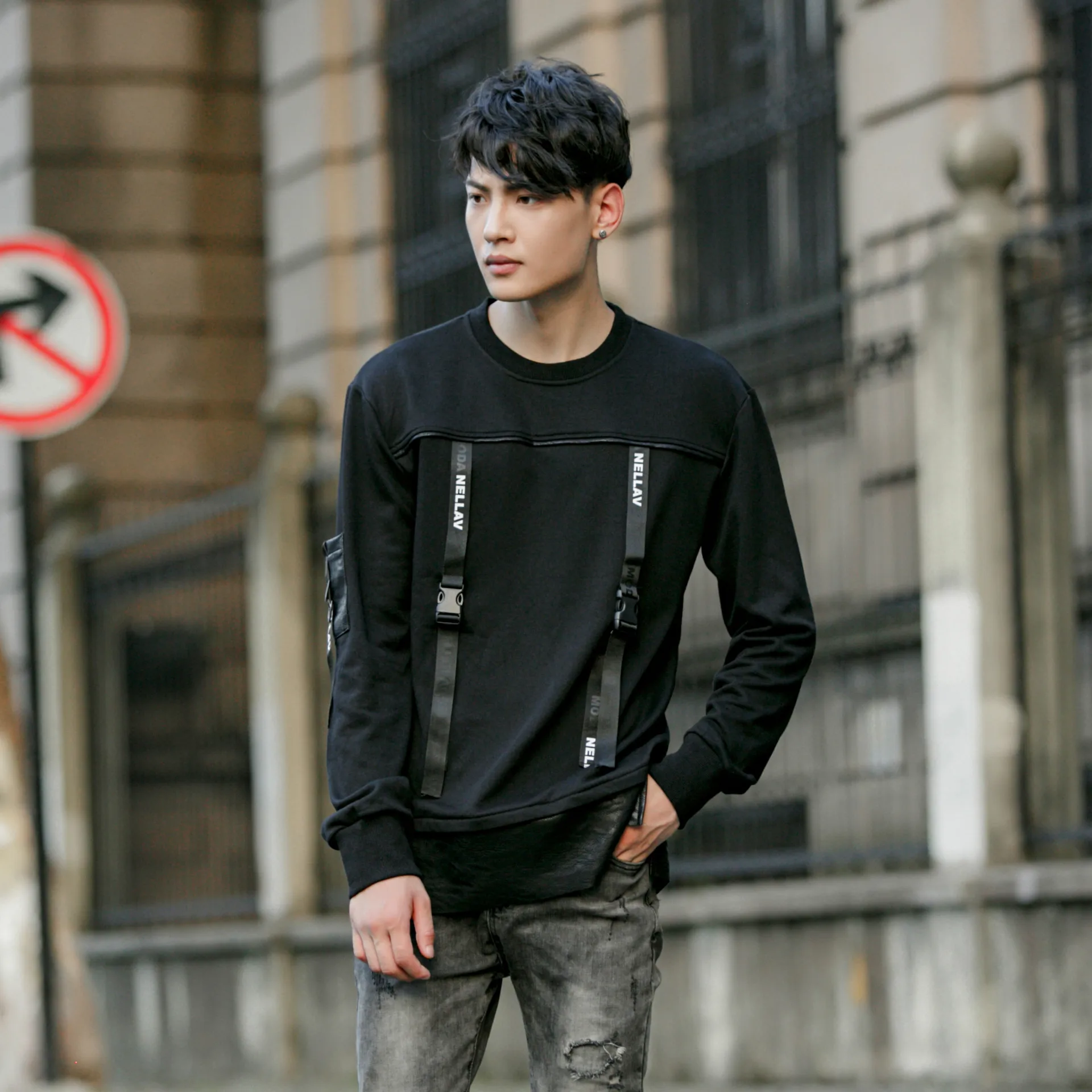 The new fall font b men b font head o neck hoodies long sleeved font b
