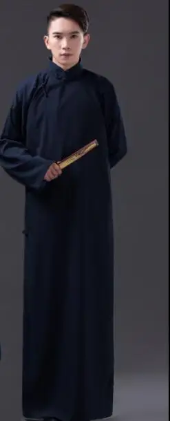 Youth performance costume Republic of China Men's wear student Gown Clothing retro Chinese style Autumn gown mandarin Long Robe