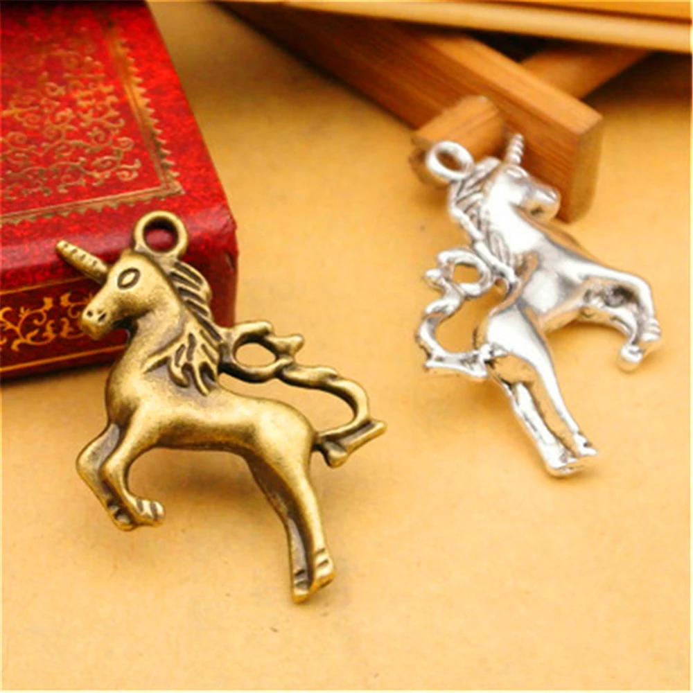 

Unicorn charm Antique Silve 20pcs Tibetan Silver Plated Cute Small Unicorn Animal Charms For Jewelry Making Finding Free ship