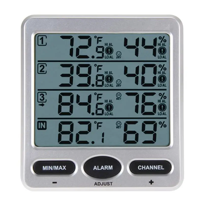 

WS-10 Ambient Weather Station Wireless LCD Digital Thermometer Hygrometer Indoor/Outdoor 8 Channel Thermo Hygrometer Tester