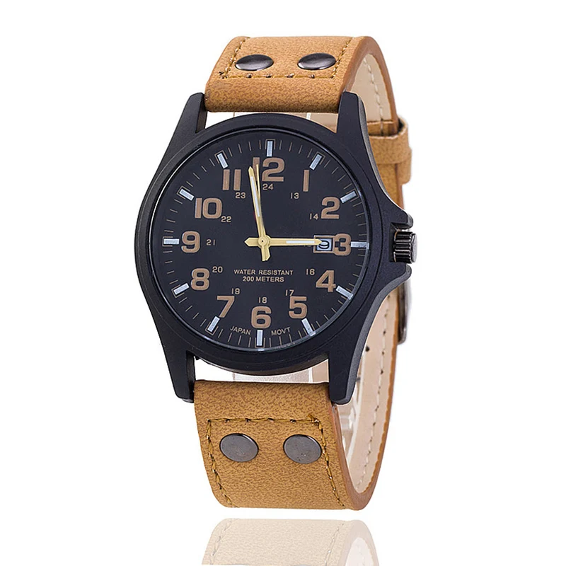 

Simple Dial Quartz Watch For Men Fashion Calendar Watches Arabic Numeral Wristwatch Soft Strap Students Jewelry For Men Casual