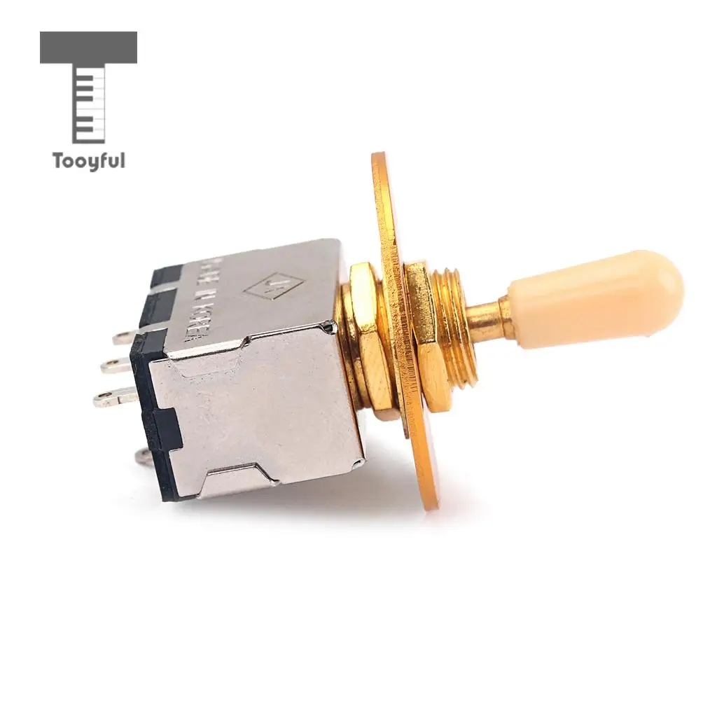 Tooyful 3 Way Toggle Switch Pickup Selector with Cream Knob & Guitar Switch Washer Ring Plate for LP SG Electric Guitar