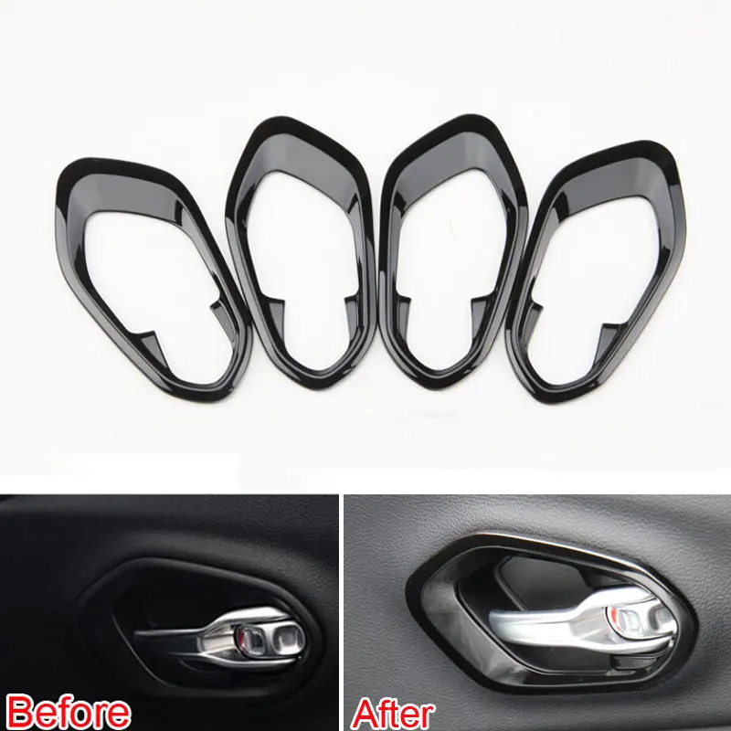 4pcs set ABS Car font b Interior b font Side Door Handle Cover Bowl Trim Matt