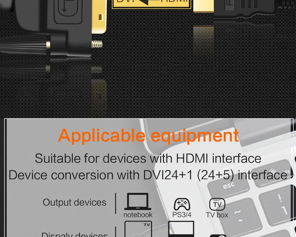 HDMI к DVI 24+ 1 штыревой адаптер Male to Female 3D 1080 P для LCD DVD HDTV xbox Высокоскоростной HDMI кабель 1 м 2 м 3 м 5 м