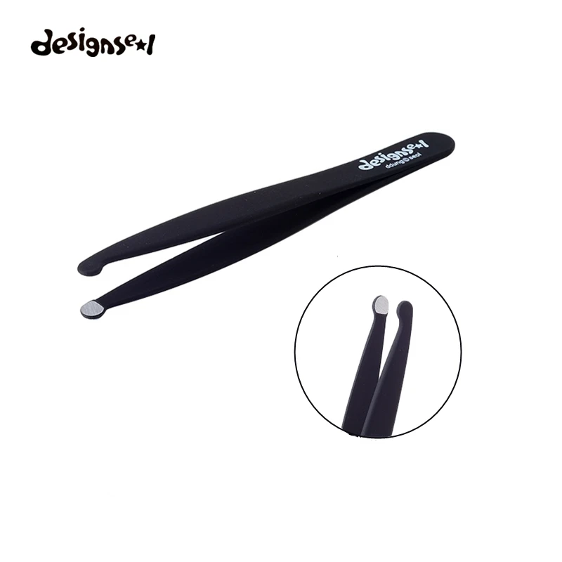 

Eyebrow Tweezer Cool black Stainless Steel Round Tip Eyebrow Hair Removal Tweezers Professional Perfectly Aligned Make Up Tool