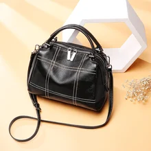 Винтажные Сумки из натуральной кожи Boston, роскошные женские сумки-мессенджеры, дизайнерские сумки на плечо, женские вместительные сумки Mujer