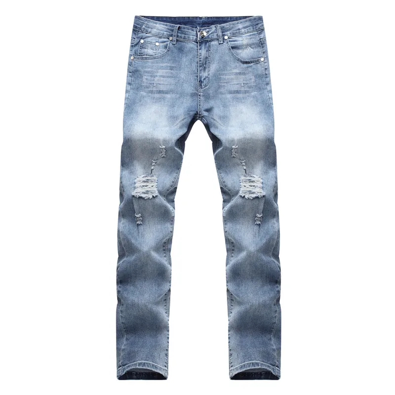 BOLUBAO, модный бренд, мужские джинсы, пэчворк, выдалбливают, с принтом, нищий, укороченные брюки, мужские, облегающие, повседневные джинсы - Цвет: K16