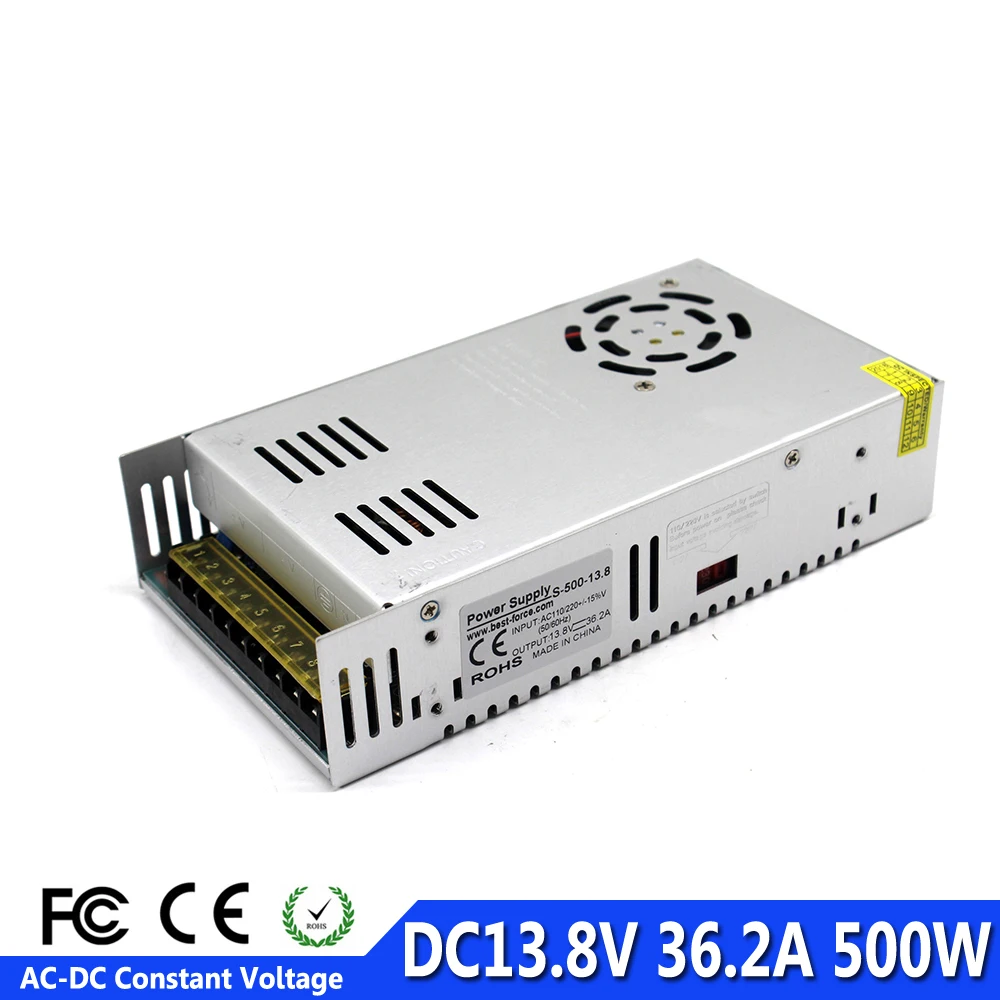 

500W 13.8V 36.2A Small Volume Single Output Switching Power Supply Transformers 110V 220V AC to DC SMPS For LED Strip CNC Print