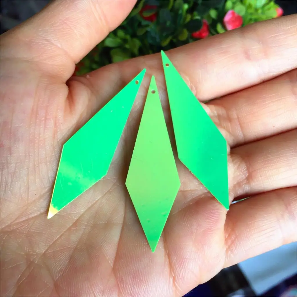 260pcs 15*50mm Big Diamond Shape Loose Large Sequins For Crafts With 1