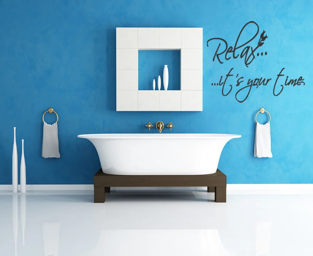 relax e il vostro tempo autoadesivo domestico della parete immagine della parete del salone bagno