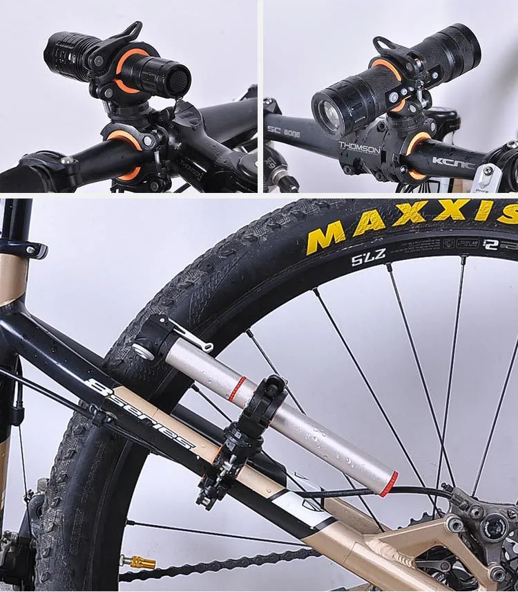 Szsmilin 360 градусов вращения Quick Release двухсторонней зажим велосипедов УФ-фонарик держателей для велосипеда круглый динамик телефона стенд