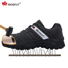 Modyf Herren Stahlkappe arbeitssicherheit schuh aus echtem leder lässig Anti-kick schuhe Outdoor pannensichere boot