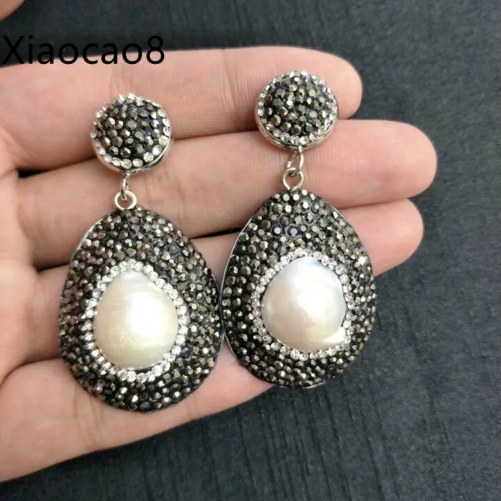 

5Pairs of Pearl Earrings Women's Water Drop Earrings for Women Black Rhinestone Earing Bijouterie Oorbellen Fashion Jewerly
